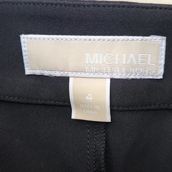 NWT MICHAEL MICHAEL KORS Front Bottom Slip Flare Dress Pants Black  Size 4 - Picture 6 of 9